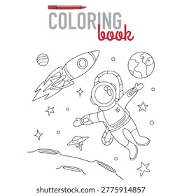 Cute Astronaut Floating in