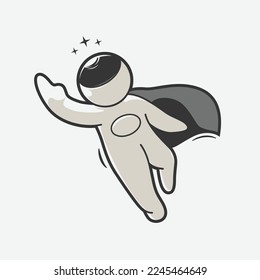 cute astronaut fly art illustration
