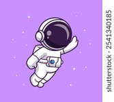 Cute Astronaut Flying Cartoon Vector Icon Illustration. Science 
Technology Icon Concept Isolated Premium Vector. Flat 
Cartoon Style 