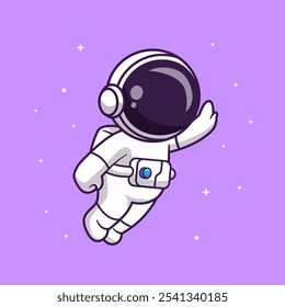 Cute Astronaut Flying Cartoon Vector Icon Illustration. Science 
Technology Icon Concept Isolated Premium Vector. Flat 
Cartoon Style 