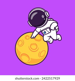 Cute Astronaut Flying On Moon Cartoon Vector Icon
Illustration. Science Technology Icon Concept Isolated
Premium Vector. Flat Cartoon Style