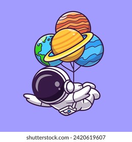 Cute Astronaut Flying With Planet Balloon Cartoon Vector Icon
Illustration. Science Technology Icon Concept Isolated
Premium Vector. Flat Cartoon Style