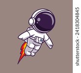 Cute Astronaut Flying with Rocket Jetpack Cartoon Vector
Icon Illustration. Science Technology Icon Concept Isolated
Premium Vector. Flat Cartoon Style