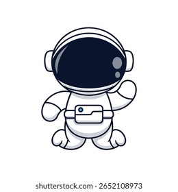 Cute Astronaut Flying In Space Cartoon Vector Icon Illustration. Science Technology Icon Concept Isolated Premium Vector. Flat Cartoon Style