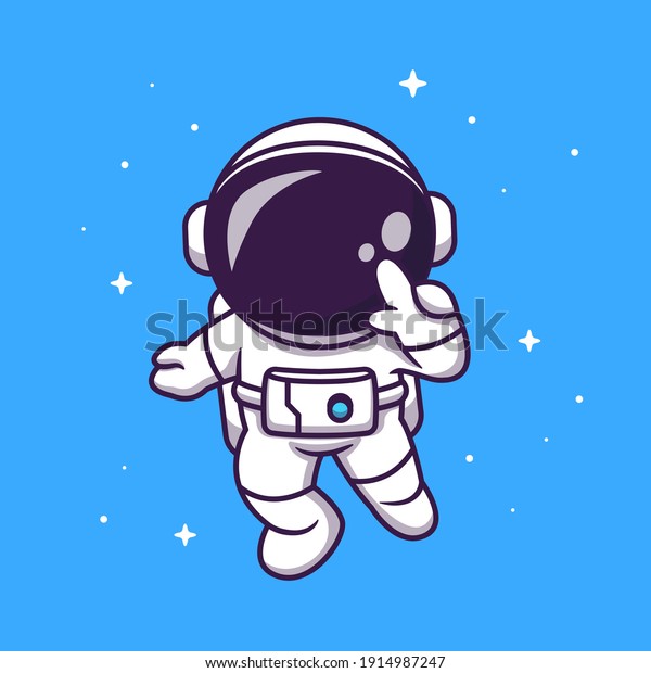 Cute Astronaut Flying Space Cartoon Vector Stock Vector (Royalty Free ...