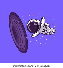 Cute Astronaut Flying To Space Hole Cartoon Vector Icon
Illustration. Science Technology Icon Concept Isolated
Premium Vector. Flat Cartoon Style