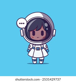 
Ilustração de ícone de vetor de desenhos animados de astronauta bonito.