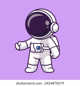 Ilustración linda del icono del vector del puño de la mano del astronauta. Icono de ciencia tecnología concepto aislado Vector Premium. Estilo plano de dibujos animados