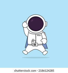 cute astronaut hero is fly