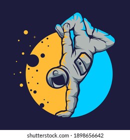 Cute astronaut hip hop style vector logo design