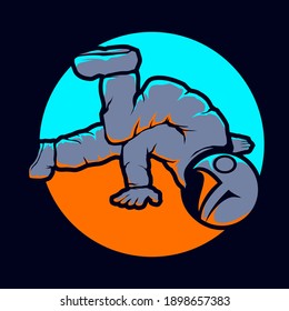 Cute astronaut hip hop style vector logo design