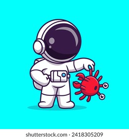 Astronauta Astronauta Aportando Ilustración Del Vector De Caricaturas De Cangrejo.
Concepto de icono animal de ciencia Vector Premium aislado. Plano
Estilo de dibujos animados