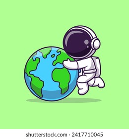 Cute Astronaut Holding Earth World Globe Cartoon Vector
Icon Illustration. Science Technology Icon Concept Isolated
Premium Vector. Flat Cartoon Style