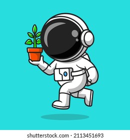 Cute Astronaut Holding Plant In A Pot Cartoon Vector Icon
Illustration. Technology Nature Icon Concept Isolated
Premium Vector. Flat Cartoon Style