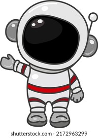 Cute Astronaut Holding Star Cartoon Vector Icon Illustration. Science Technology Icon Concept Isolated Premium Vector