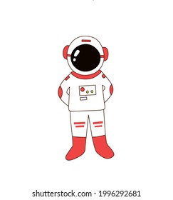 cute astronaut illustration, can be used as a logo, icon, sticker, etc.