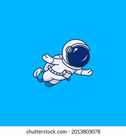 cute astronaut illustration in flight