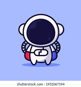 cute astronaut illustration vector design, astronaut chibi style for mascot logo design