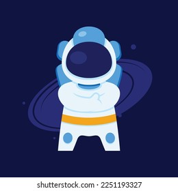 Cute Astronaut Illustration Vector Design