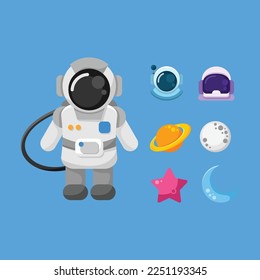 Cute Astronaut Illustration Vector Design