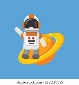 Cute Astronaut Illustration Vector Design