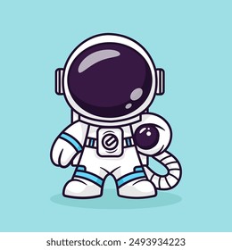 cute astronaut illustration vector icon