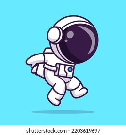 Icono de vectores de dibujos animados Astronauta Cute Ilustración Icono de la tecnología de la ciencia Concepto Vector Premium Aislado. Estilo de dibujo plano