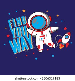 CUTE ASTRONAUT LETTERING FOR KIDS