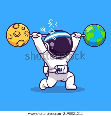Cartoon Astronaut on a Planet Holding a Flag - With Copyspace - Free Stock  Photo by Jack Moreh on 