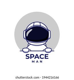 Cute astronaut logo for company branding