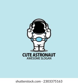 cute astronaut logo design colorful mascot