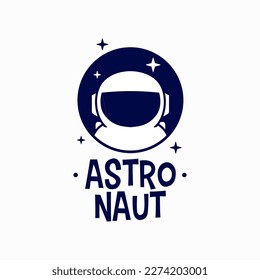 Cute Astronaut Mascot Character Cartoon Round Circle Emblem Logo Vector Icon Illustration