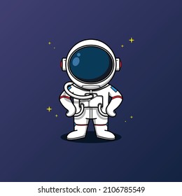 Cute astronaut mascot character illustration