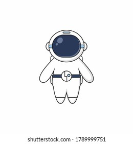 Cute Astronaut Mascot Character.Illustration Isolated on white background.