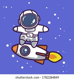 Cute Astronaut Floating Space Cartoon Vector Stock Vector (Royalty Free ...