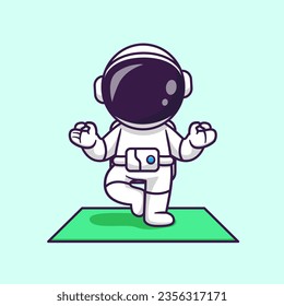 Cute Astronaut Meditation Yoga Cartoon Vector Icon
Illustration. Science Sport Icon Concept Isolated Premium
Vector. Flat Cartoon Style