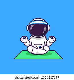 Cute Astronaut Meditation Yoga Cartoon Vector Icon
Illustration. Science Sport Icon Concept Isolated Premium
Vector. Flat Cartoon Style