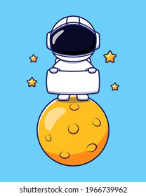 Cute astronaut in the moon