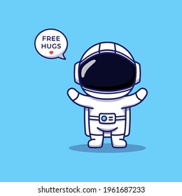 Astronauta lindo ofreciendo abrazo gratis