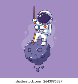 	
Cute Astronaut on the asteroid. Vector illustration. Cartoon character.	
