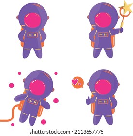 Cute Astronaut on White Background