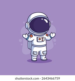 	
Cute Astronaut with Open Arms in Space	
