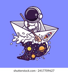 Cute Astronaut Paddling Paper Boat In Space Wave Cartoon
Vector Icon Illustration. Science Sport Icon Concept Isolated
Premium Vector. Flat Cartoon Style