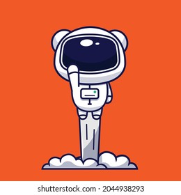 süße Astronautenpanda, die Vektorgrafik