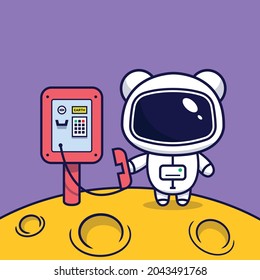 cute astronaut panda vector illustration