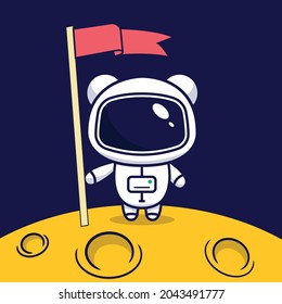 cute astronaut panda vector illustration