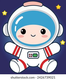 Cute astronaut pattern, children's print, for children's backgrounds and fabrics