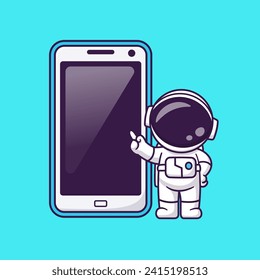 Astronauta Cuta Con Ilustración Del Icono Del Vector De Caricatura Telefónica.
Concepto de icono de la tecnología de la ciencia Vector Premium aislado.
Estilo de dibujo plano