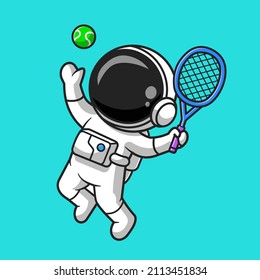 Cute Astronaut Playing Tennis Ball Cartoon Vector Icon
Illustration. Technology Sport Icon Concept Isolated Premium
Vector. Flat Cartoon Style