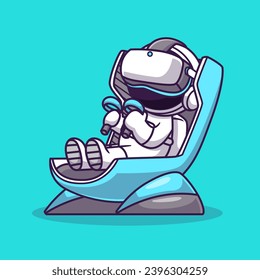 Cute Astronaut Playing Virtual Reality Game Cartoon Vector
Icon Illustration. Science Technology Icon Concept Isolated
Premium Vector. Flat Cartoon Style